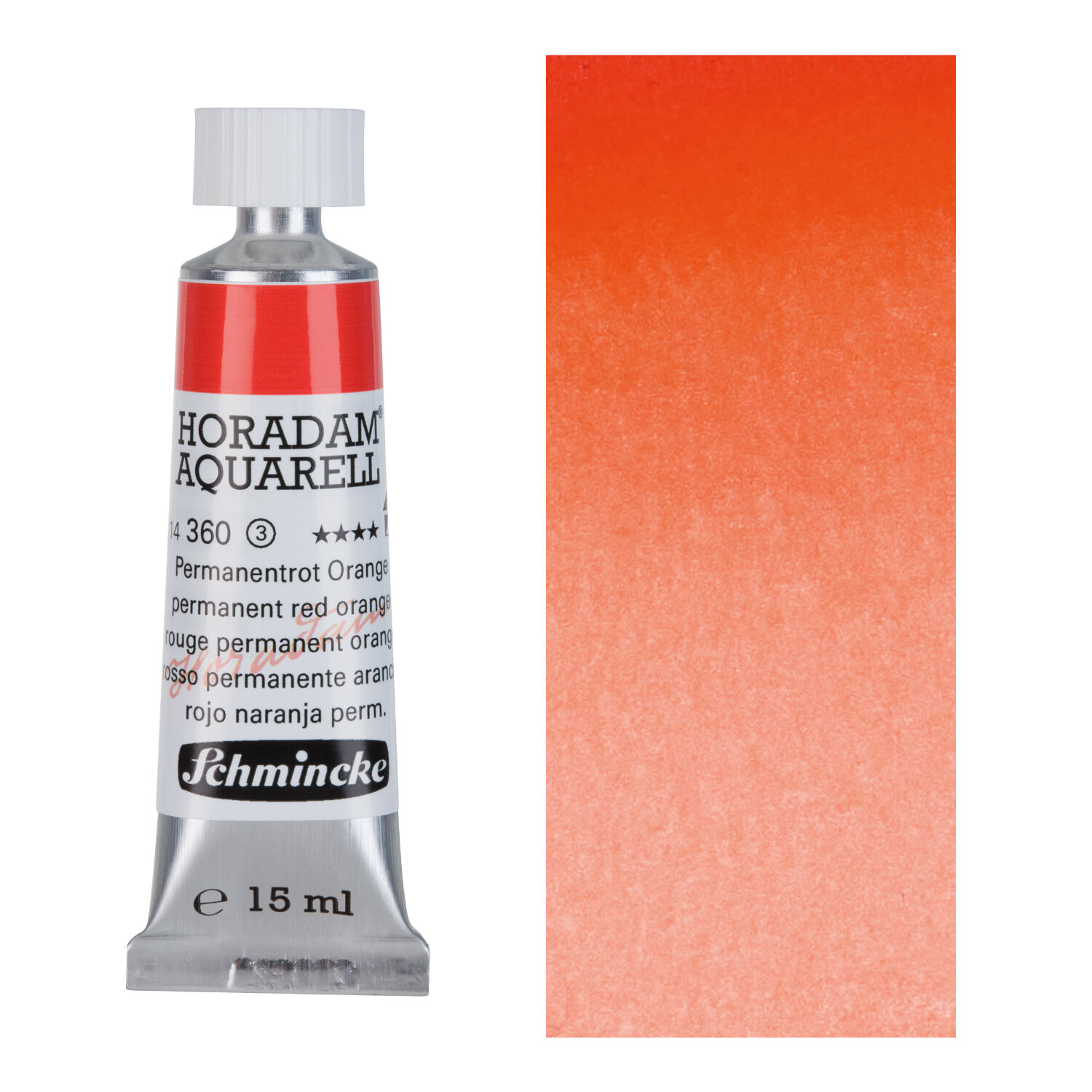 HORADAM AQUARELL, Permanentrot orange, Tube 15 ml