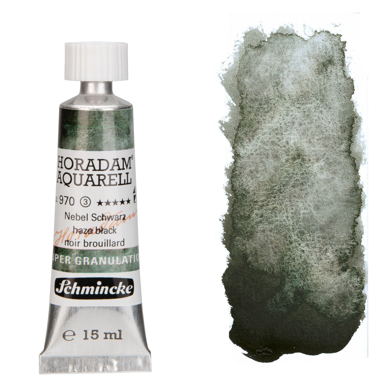 NEU Horadam Aquarell Super Granulation, Tube 15ml, Nebel Schwarz