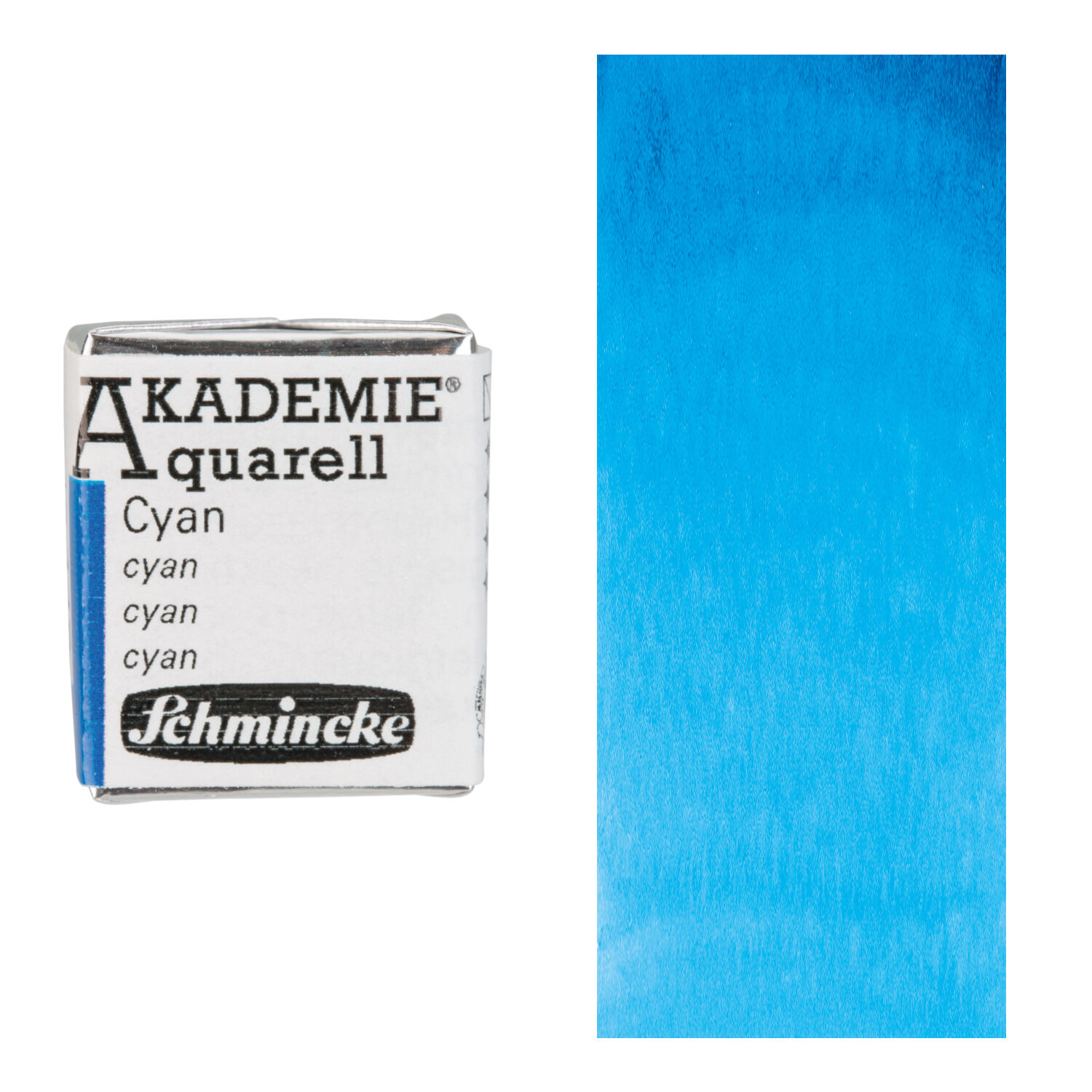 Akademie-Aquarellfarbe 1/2 Napf, Cyan
