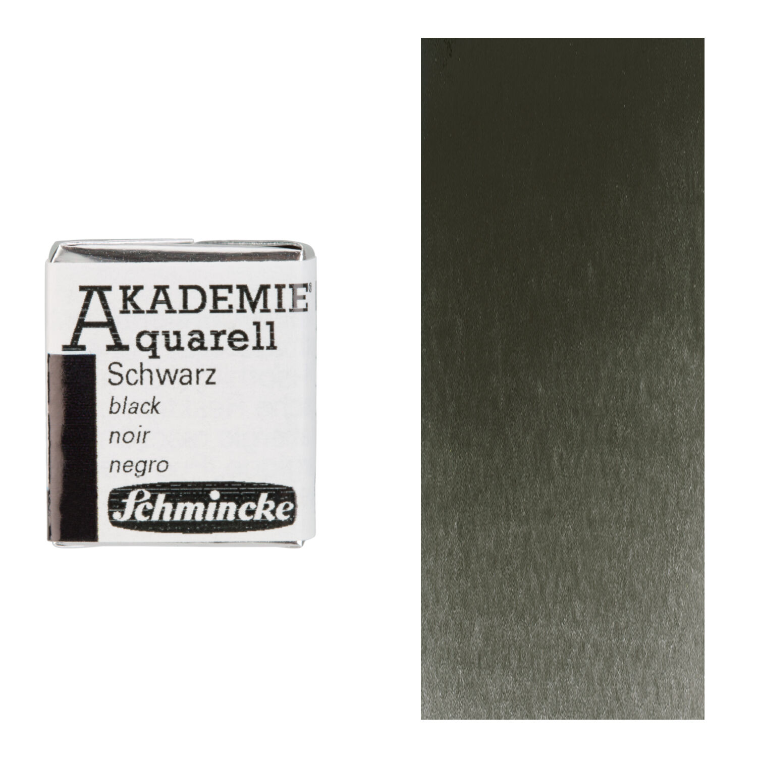 Akademie-Aquarellfarbe 1/2 Napf, Schwarz