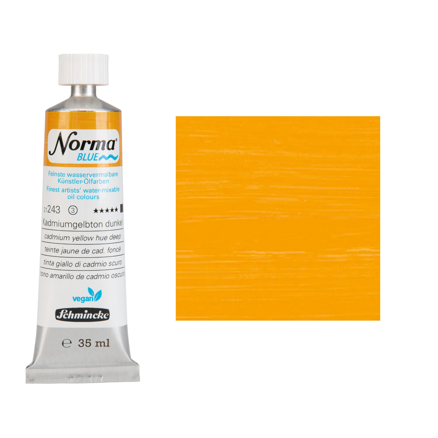 NEU Schmincke Norma BLUE, wasservermalbare lfarbe, 35 ml, Kadmiumgelbton dunkel