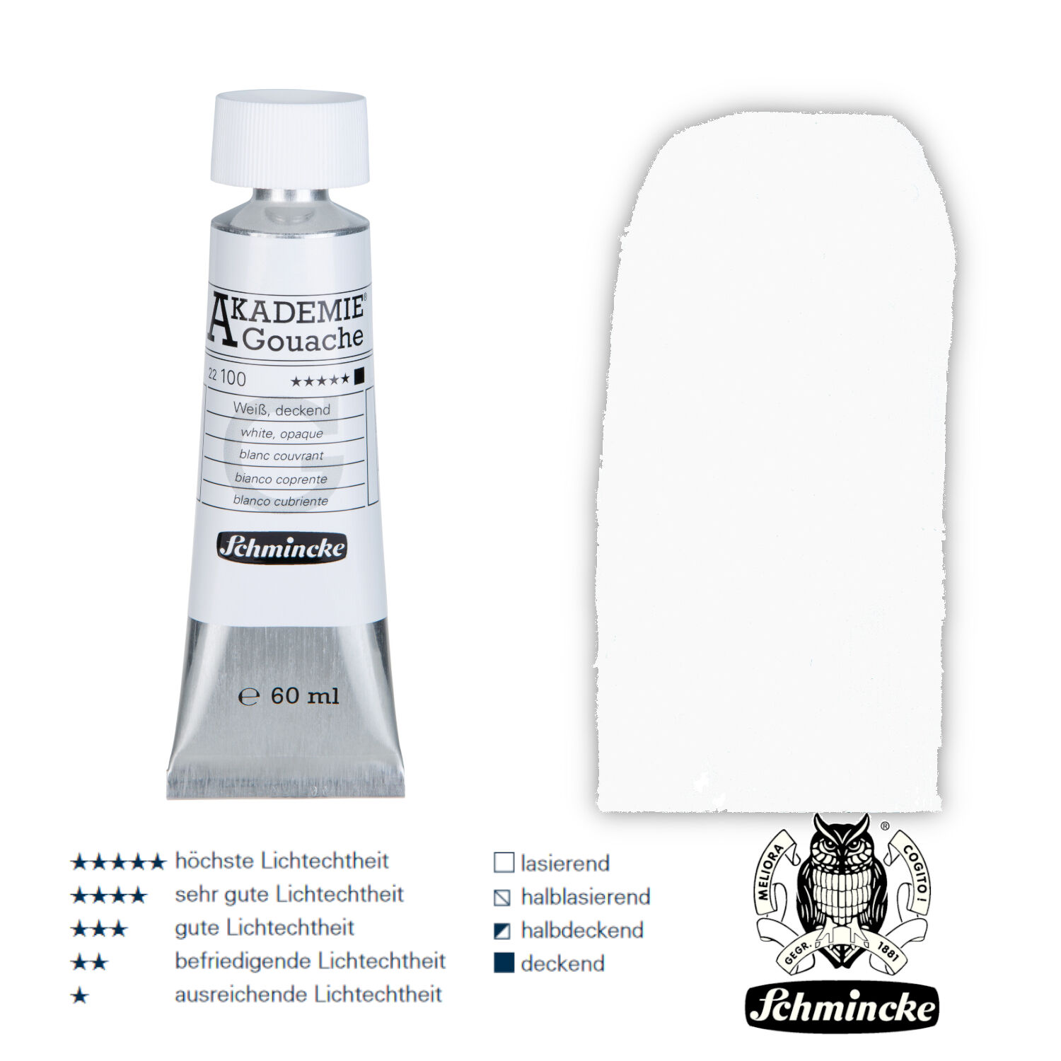 Schmincke Akademie Gouache, 60ml, Wei deckend