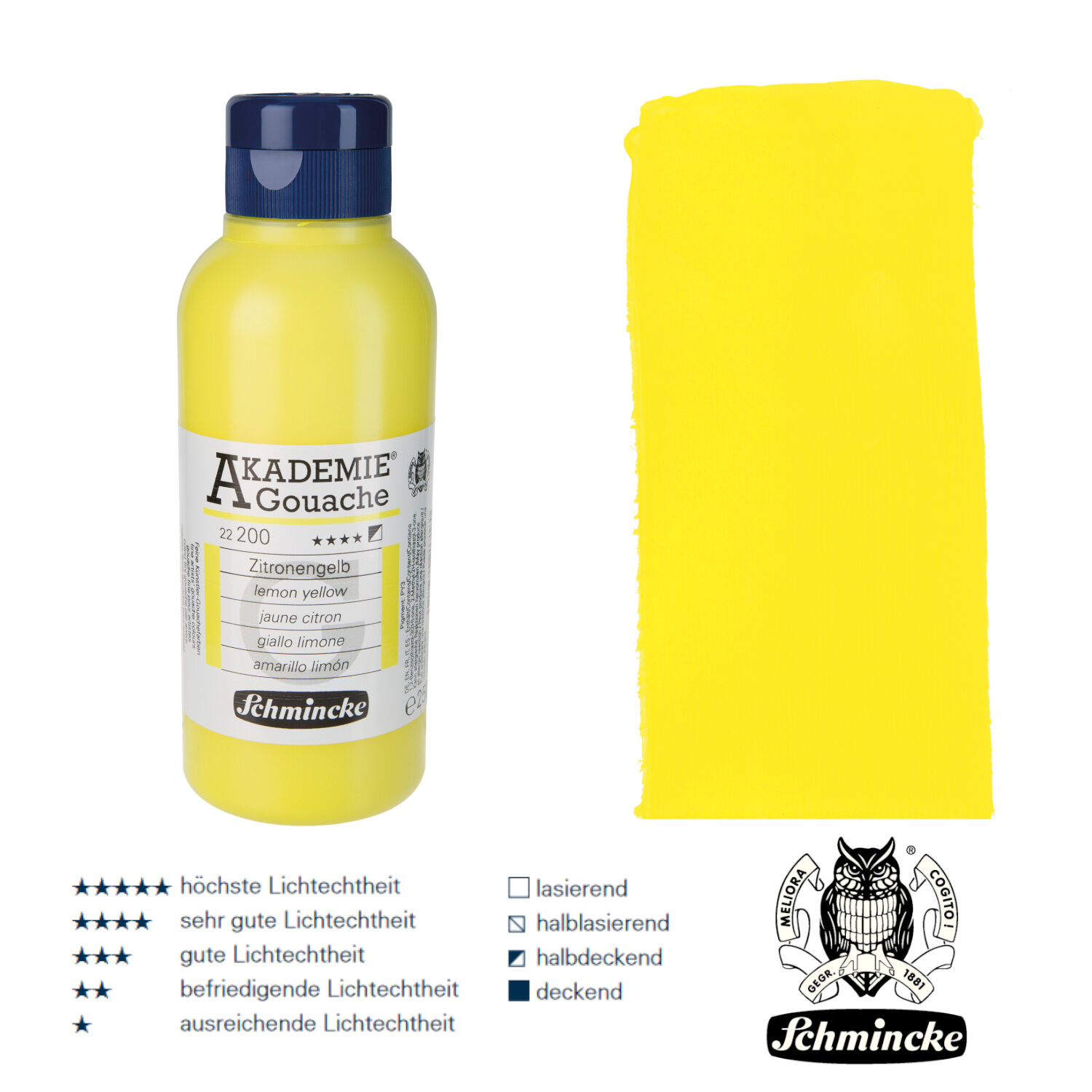 Schmincke Akademie Gouache, 250ml Zitronengelb