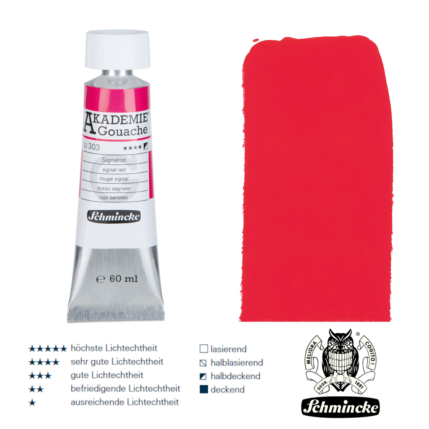 Schmincke Akademie Gouache, 60ml, Signalrot