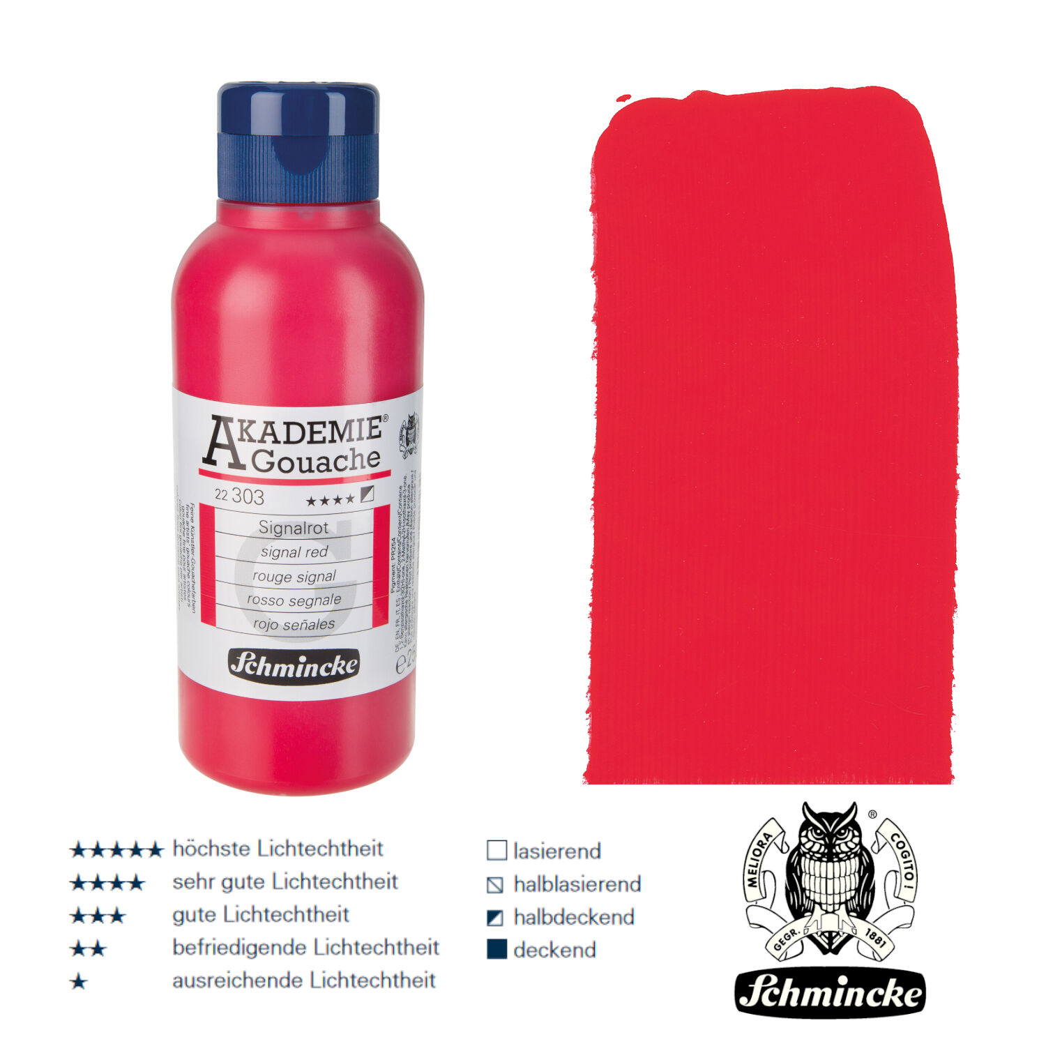 Schmincke Akademie Gouache, 250ml Signalrot