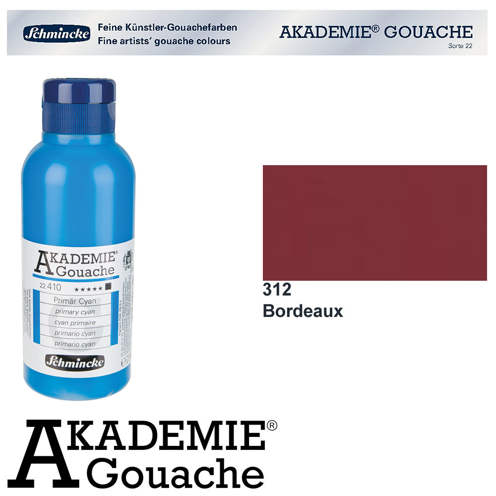 Schmincke Akademie Gouache, 250ml Bordeaux