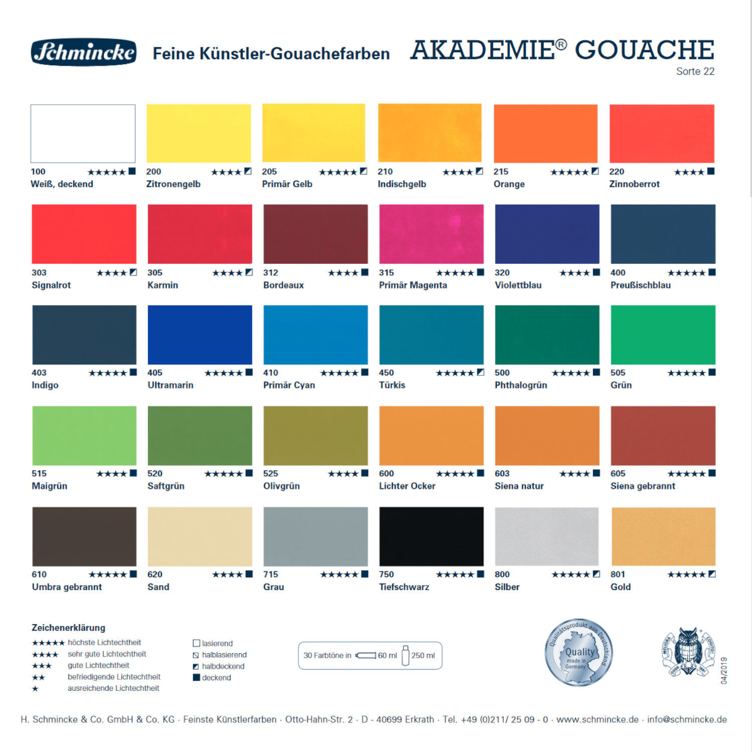 Schmincke Akademie Gouache, 60ml, Zitrongelb Bild 2