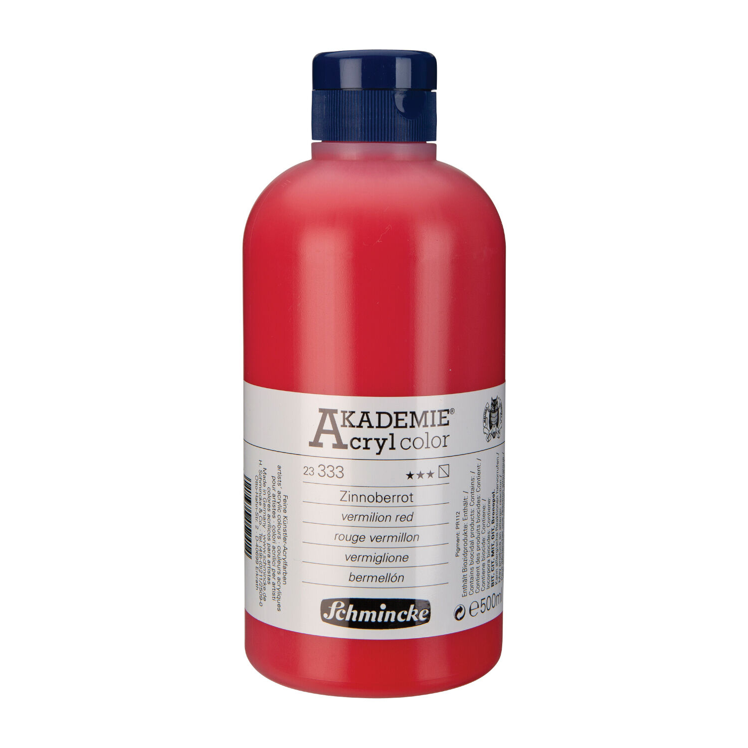 Akademie-Acryl 500ml, Zinnoberrot