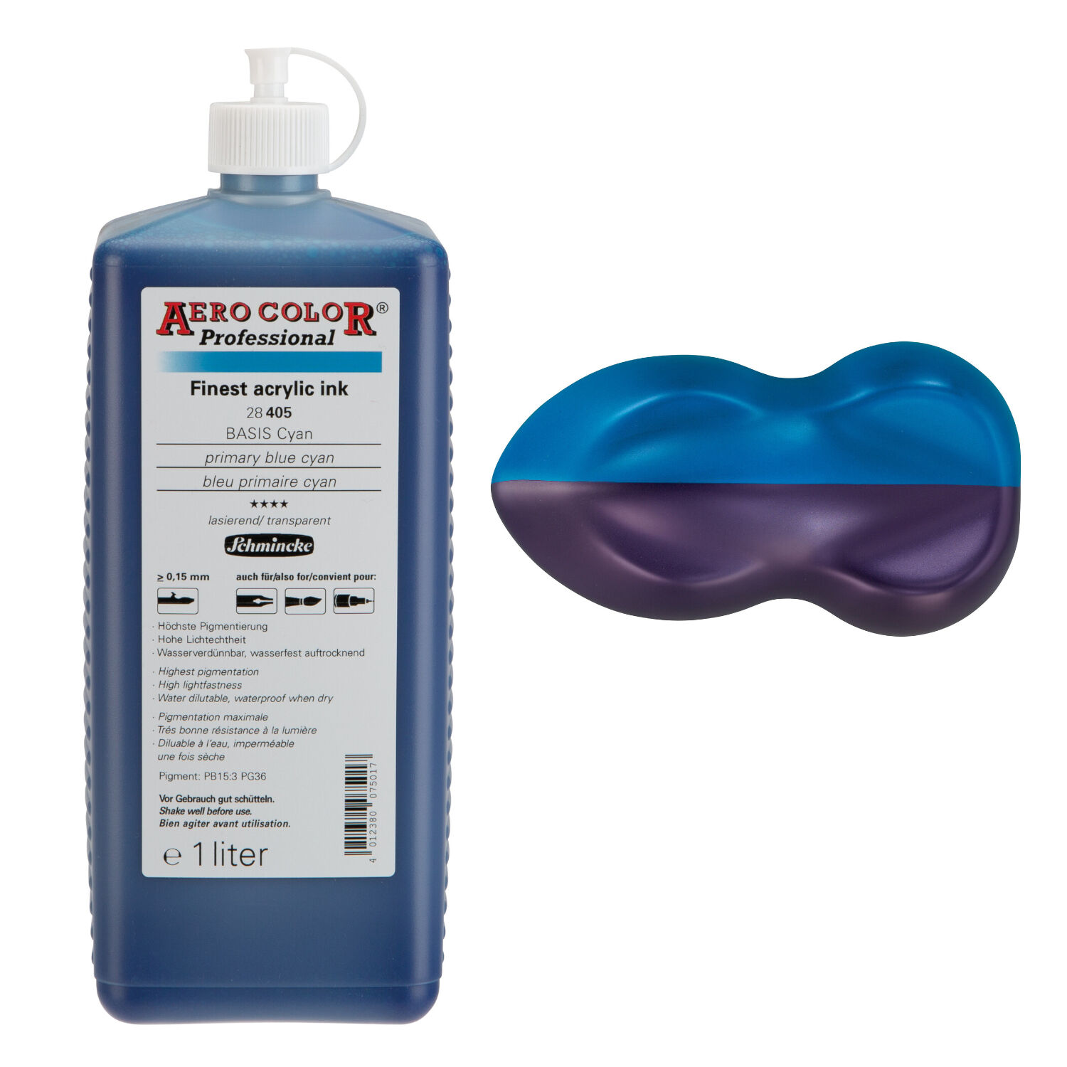 AERO COLOR Airbrushfarbe 1 l BASIS Cyan