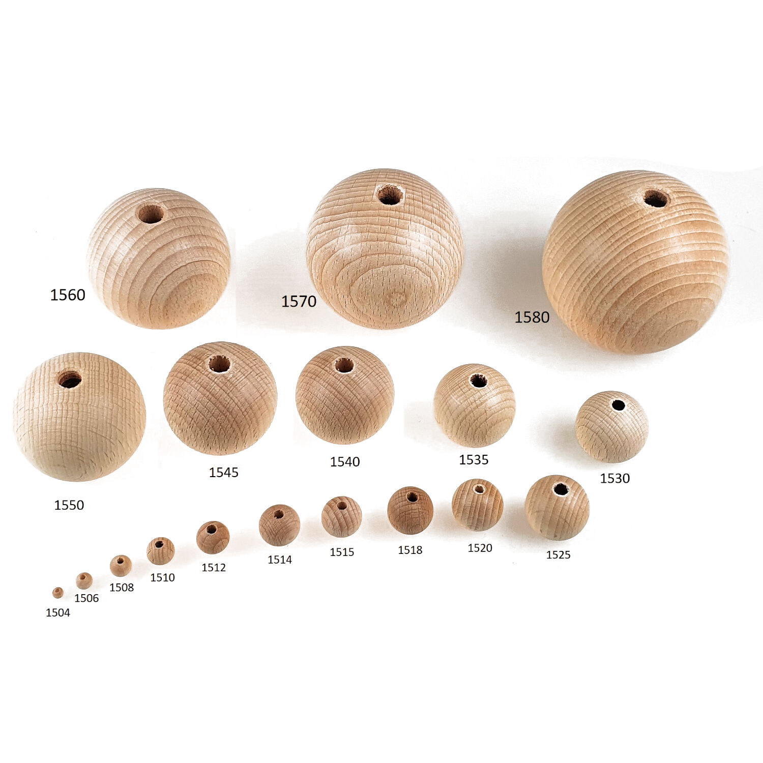 Holzkugeln durchgebohrt, Gr��e 10mm, 20 St�ck Bild 3