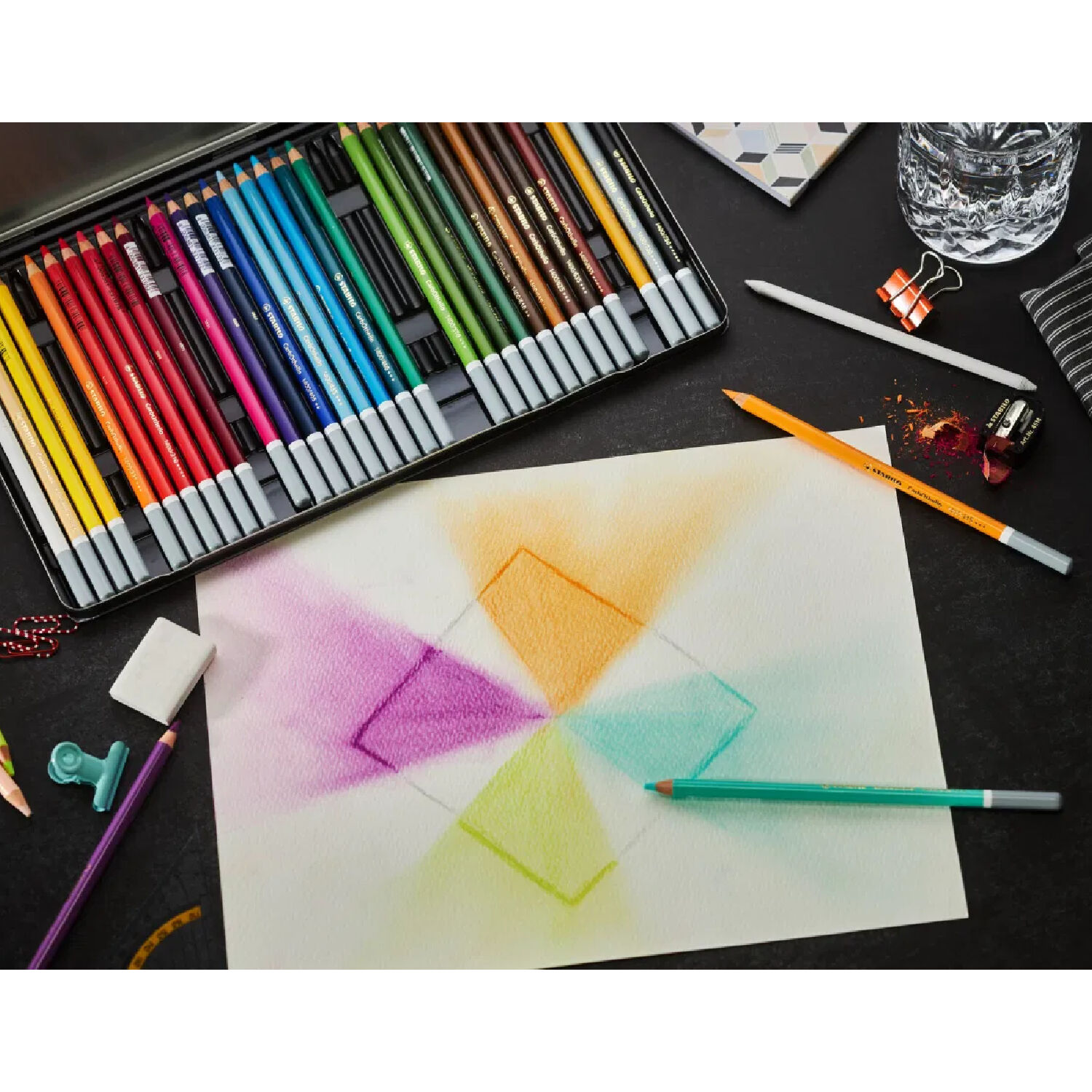 STABILO CarbOthello Pastellkreidestift, 12er-Set ARTY+, Metalletui Bild 3