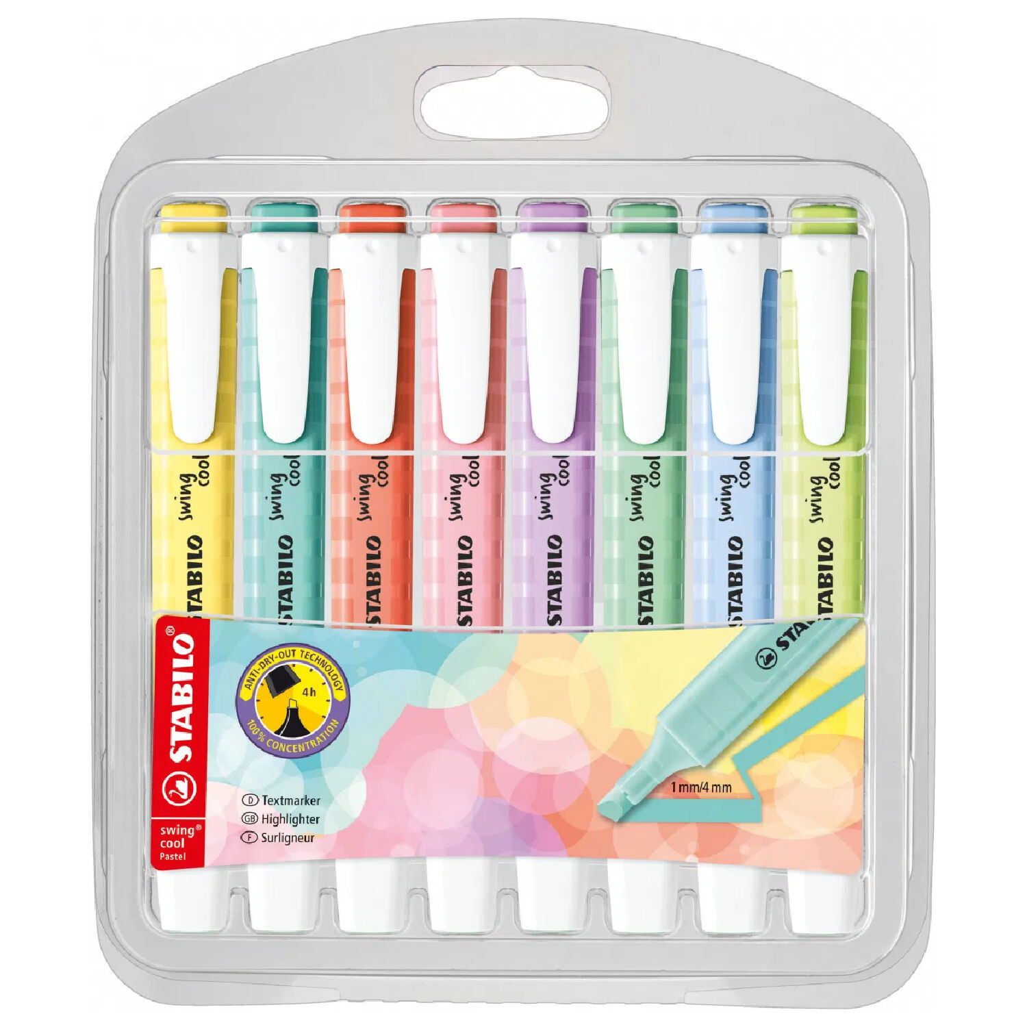 STABILO Textmarker swing cool, Pastell 8er Etui Frhling