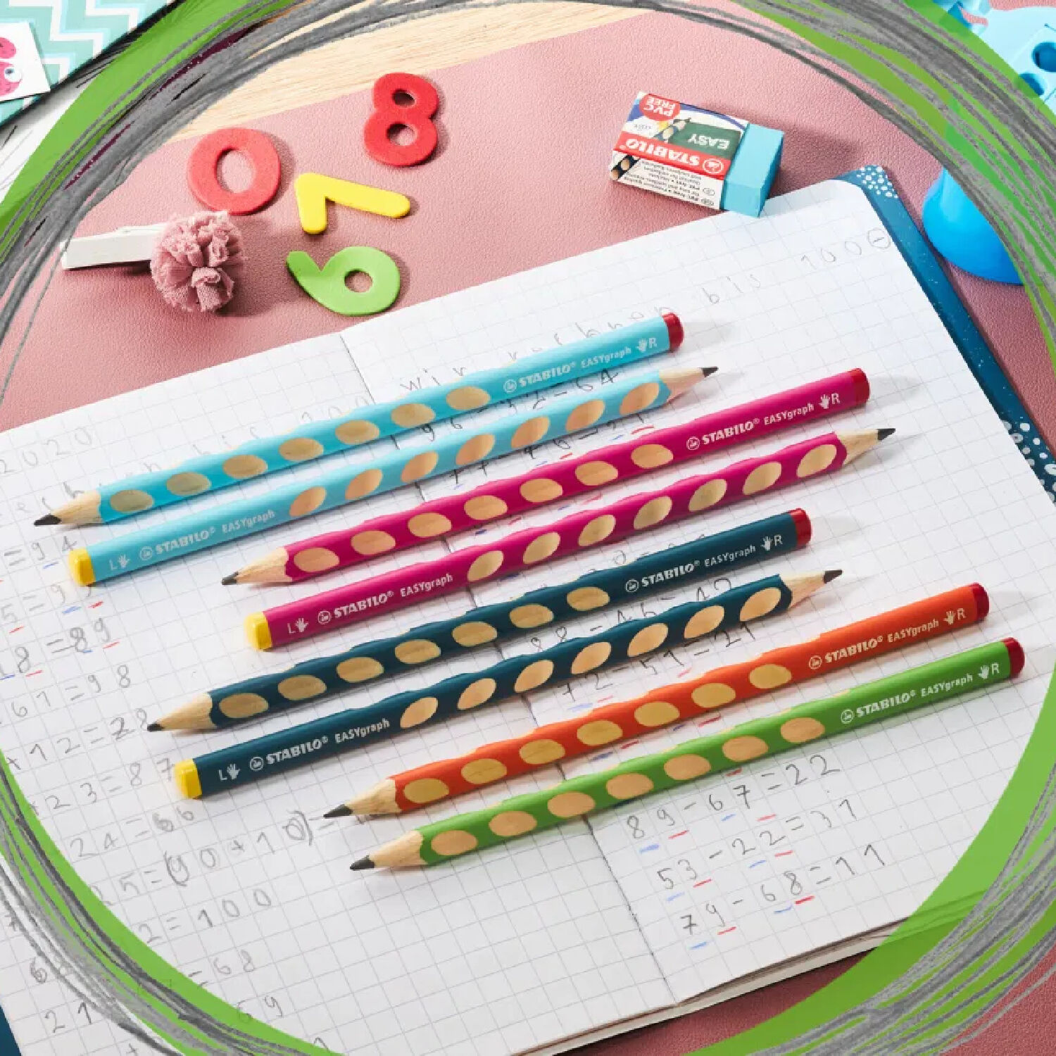 STABILO EASYgraph, Ergonomischer Bleistift fr Rechtshnder, HB, Petrol Bild 2