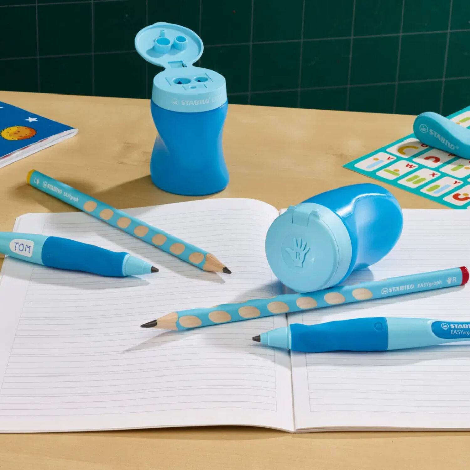 STABILO EASYsharpener, Ergonomischer Dosenspitzer fr Rechtshnder, Petrol Bild 5