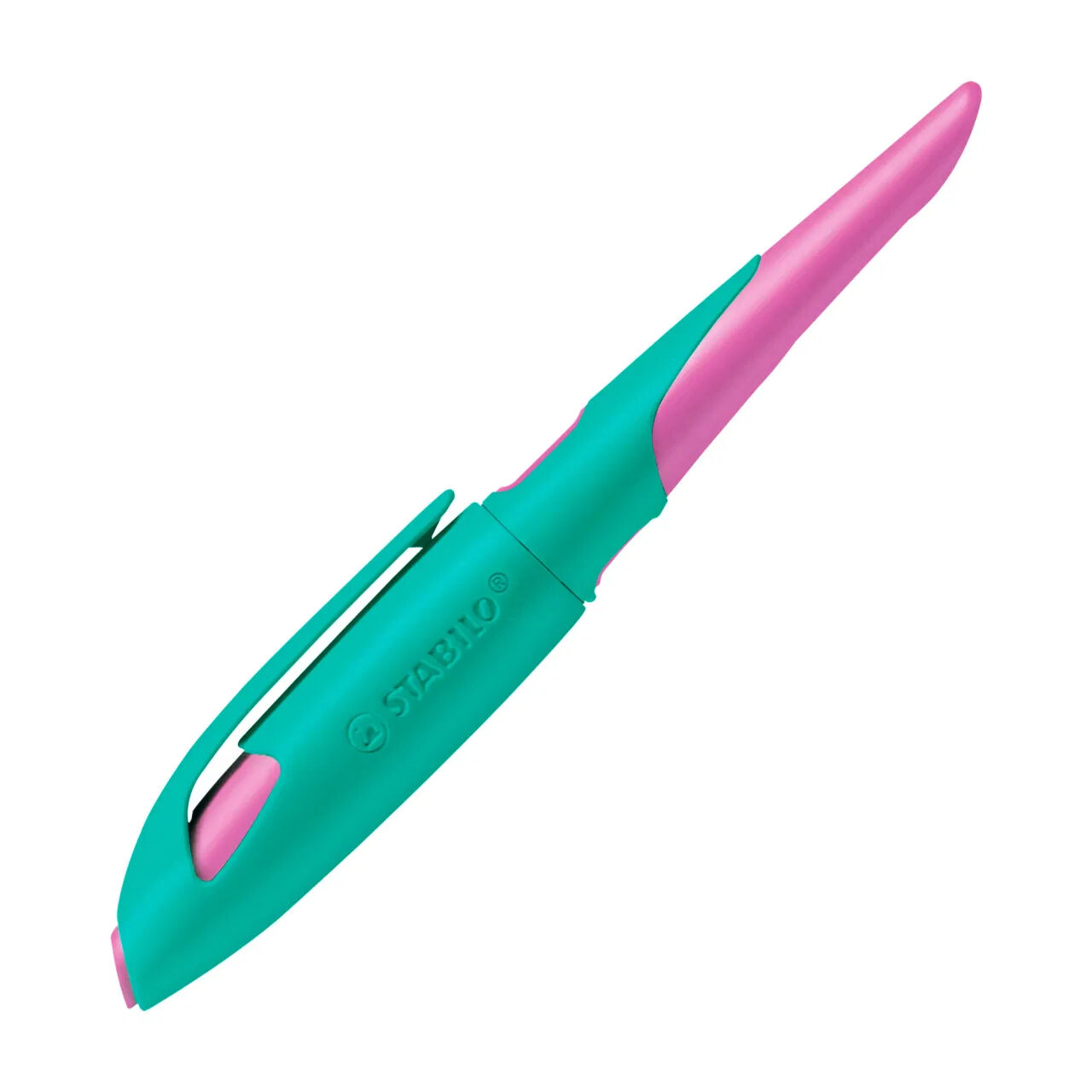 STABILO EASYbirdy, Ergonomischer Schulfller fr Rechtshnder, Trkis/Neonpink
