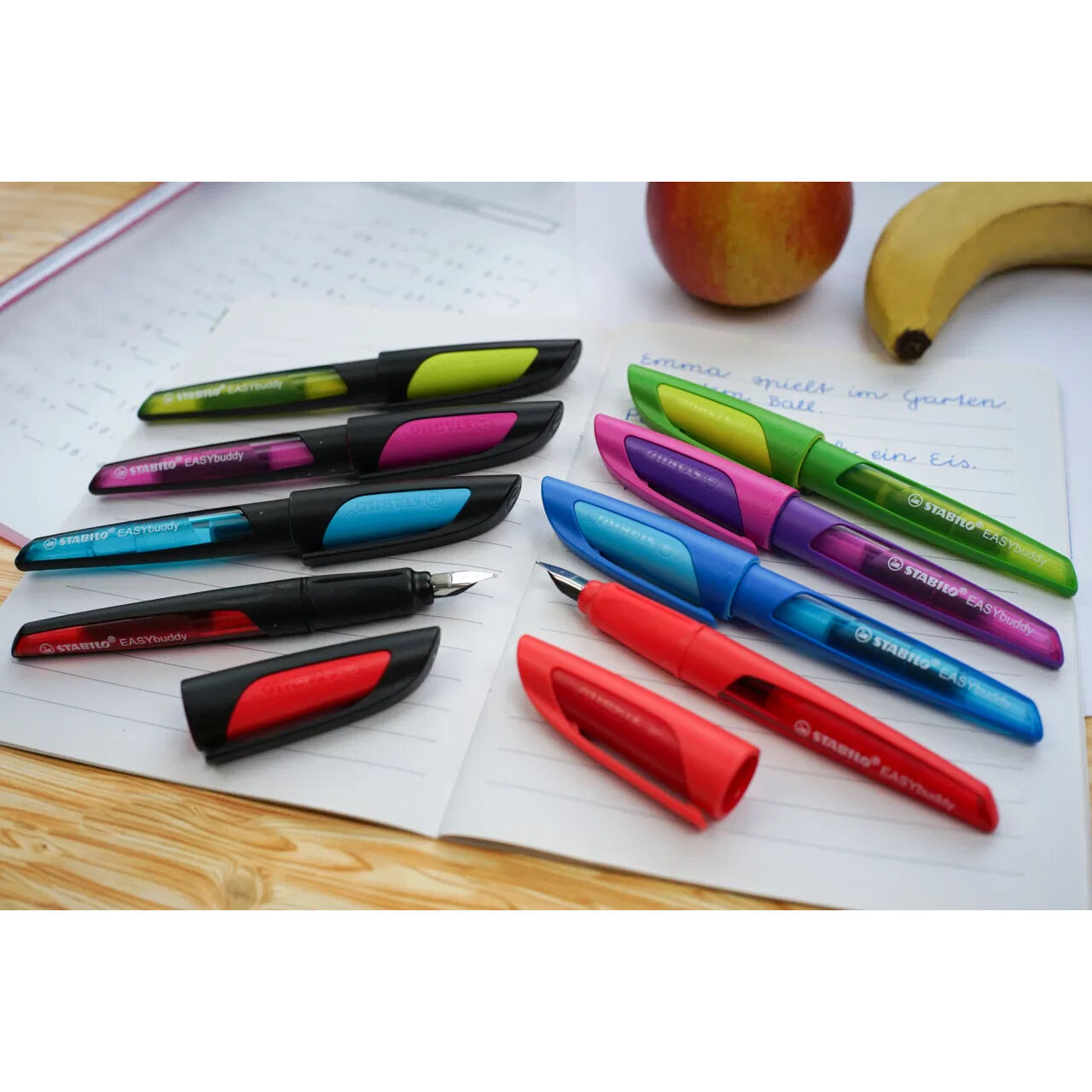 STABILO EASYbuddy, Ergonomischer Schulfller, Linkshnder-Feder L, Schwarz/Limette Bild 3