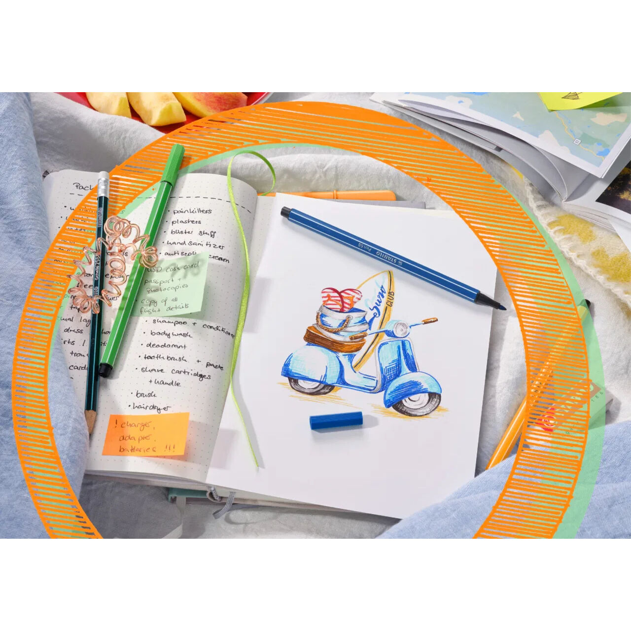 STABILO Pen 68, Premium-Filzstift, 20er Tischset rot/blau Bild 3