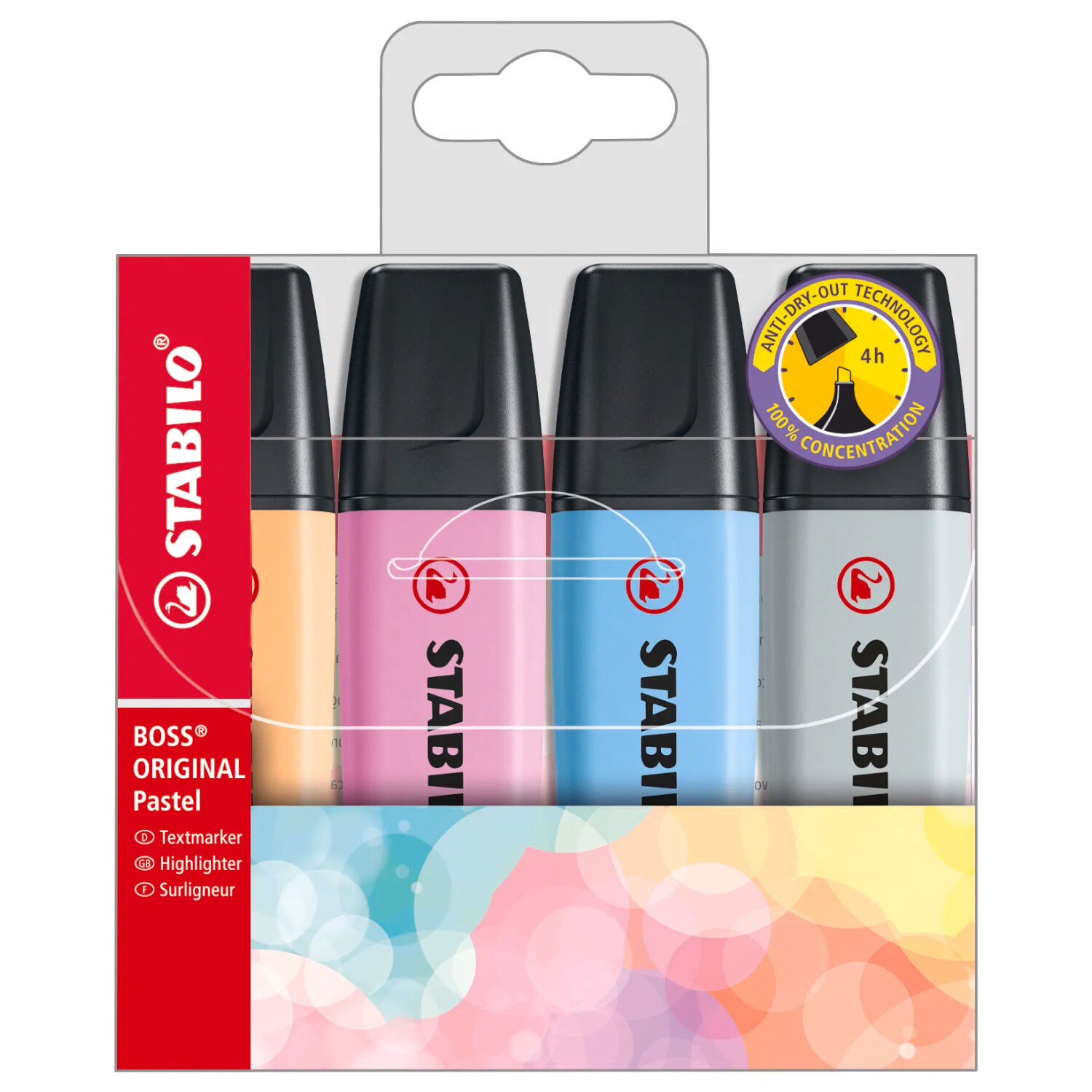 STABILO Textmarker Boss Original Pastel, 4er Etui Herbst