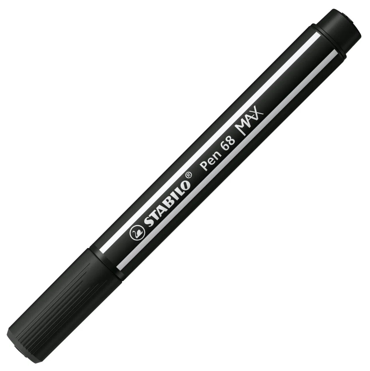 STABILO Pen 68 MAX, Premium-Filzstift mit Keilspitze, Schwarz