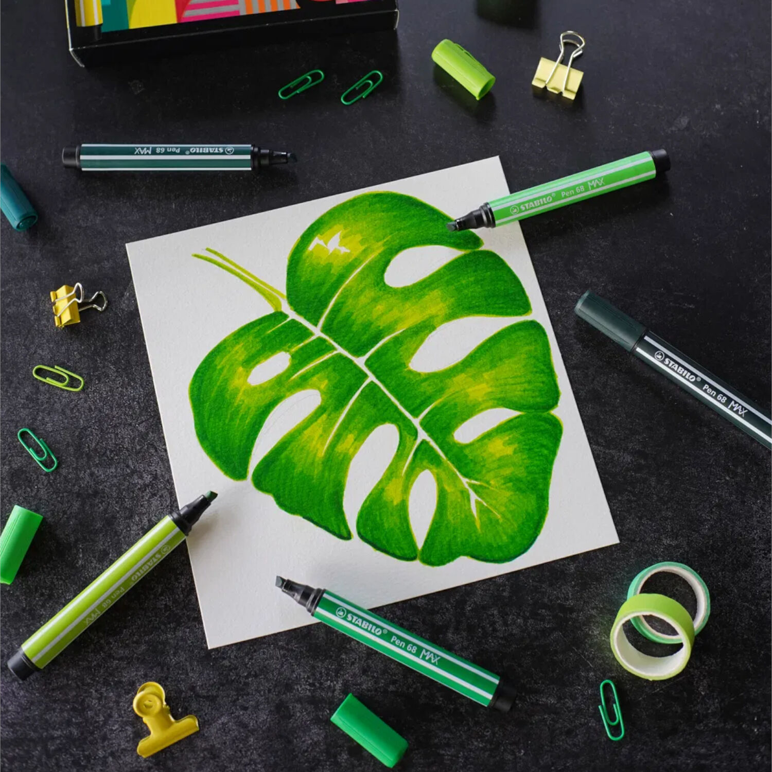 STABILO Pen 68 MAX, Premium-Filzstift mit Keilspitze, Eisgrn Bild 4