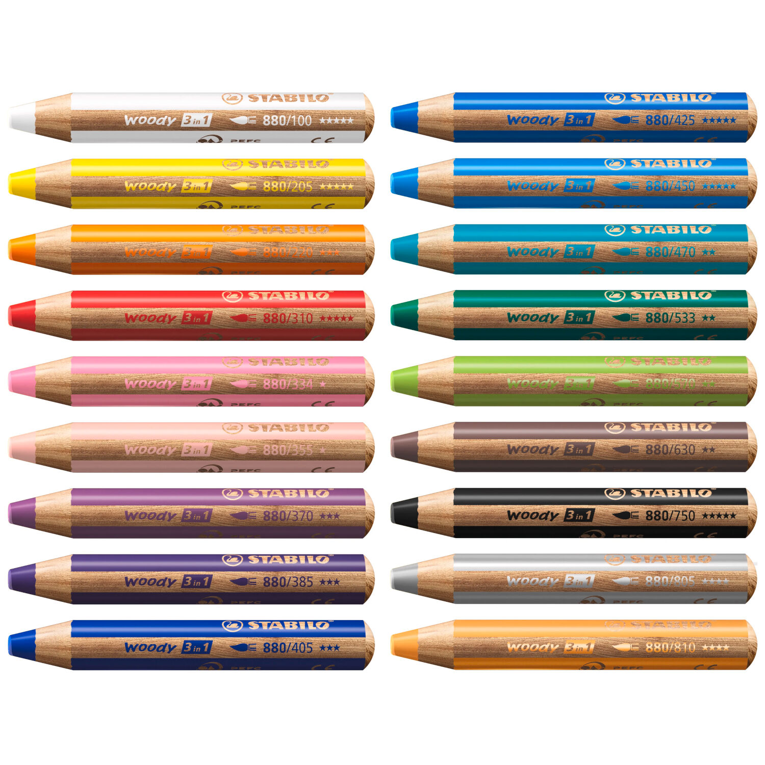 STABILO woody 3 in 1: Buntstift / Wasserfarbe / Wachsmalstift, Wei Bild 3