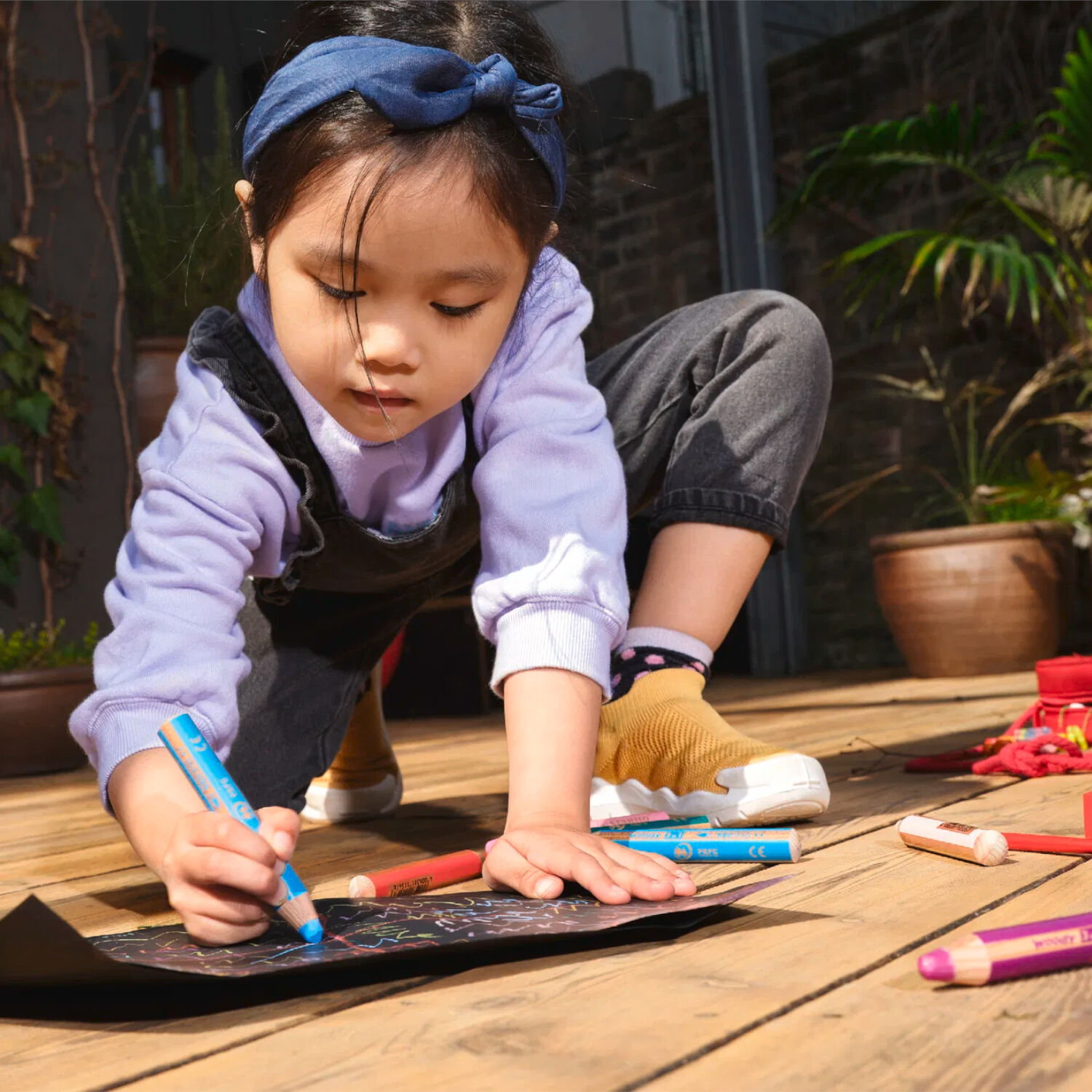 STABILO woody 3 in 1: Buntstift / Wasserfarbe / Wachsmalstift, Wei Bild 5