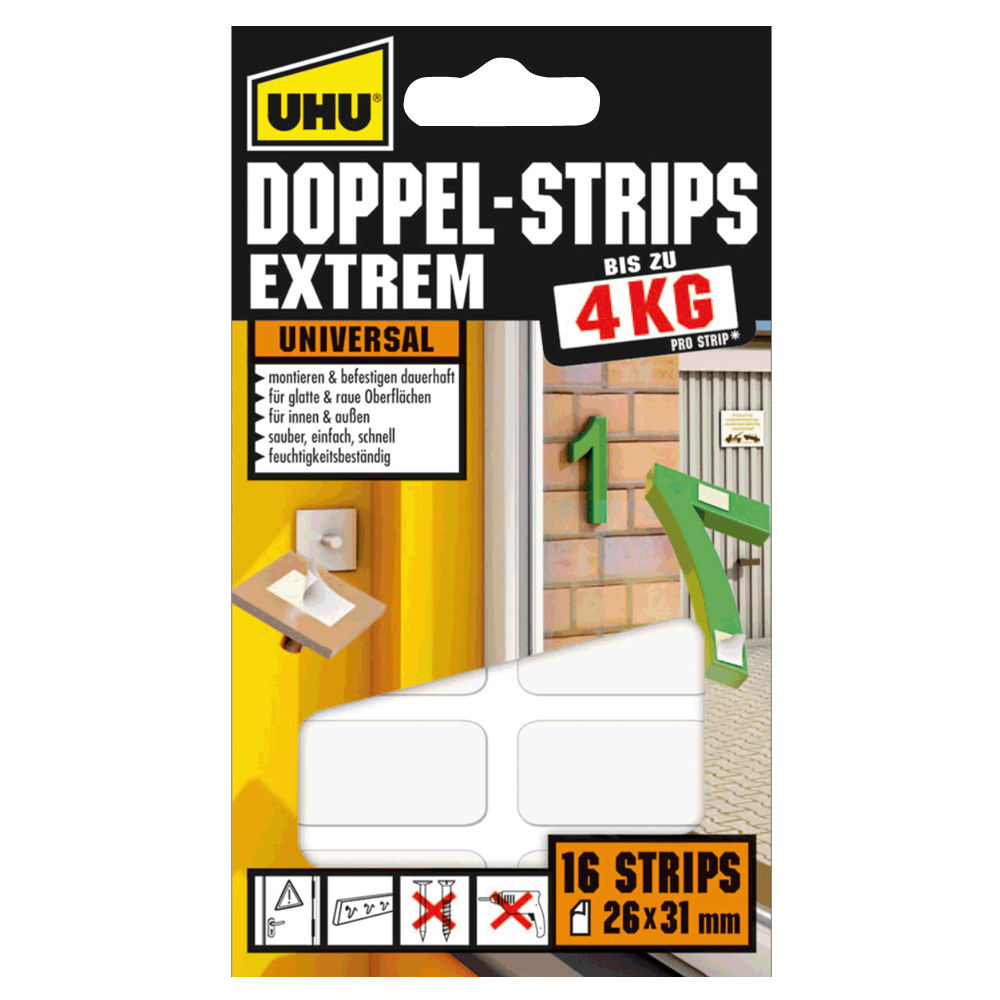 UHU Doppel- Strips Extrem, 16 Stück