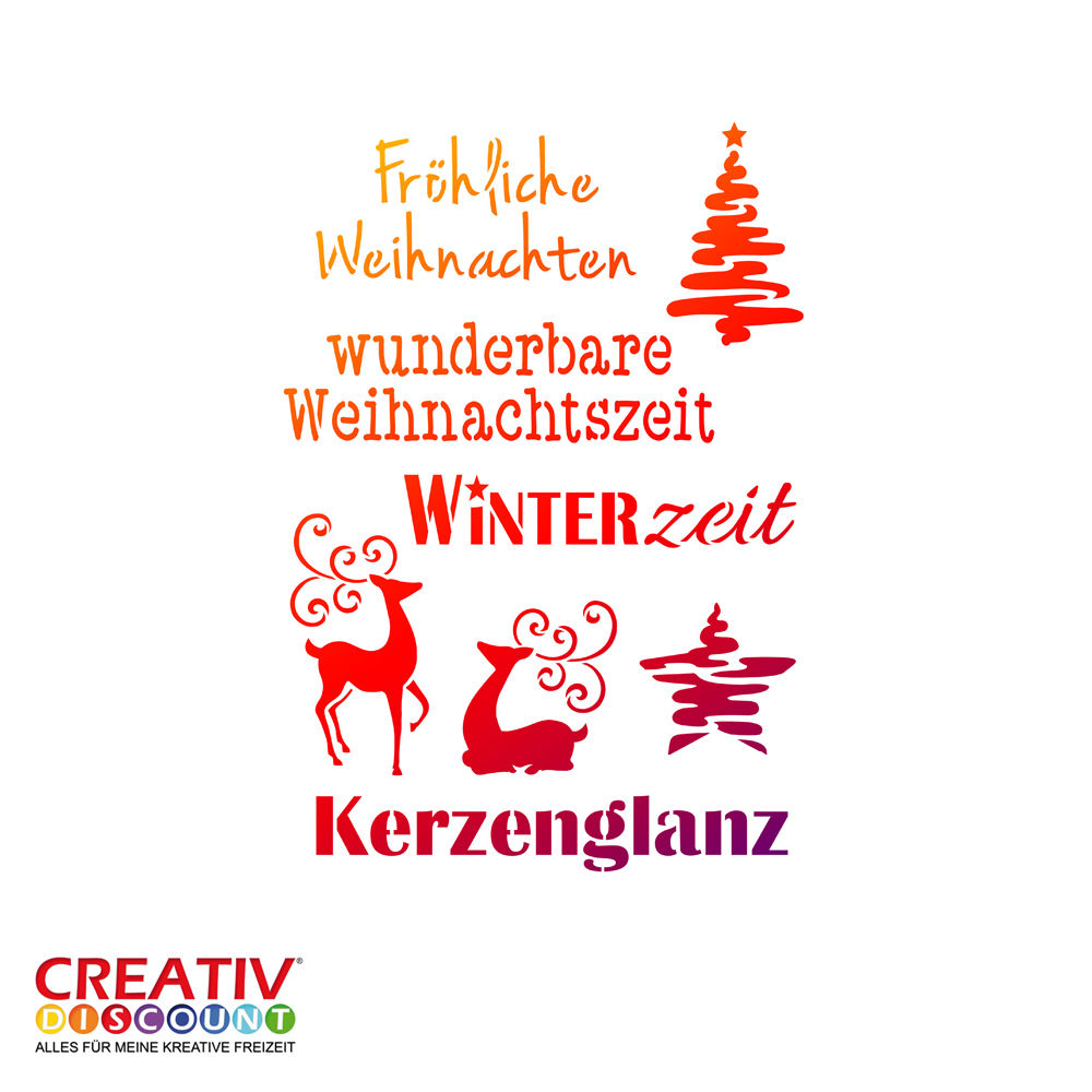 SALE UniversalSchablone DIN A4, Weihnachtsmotive Schablonen Stempel
