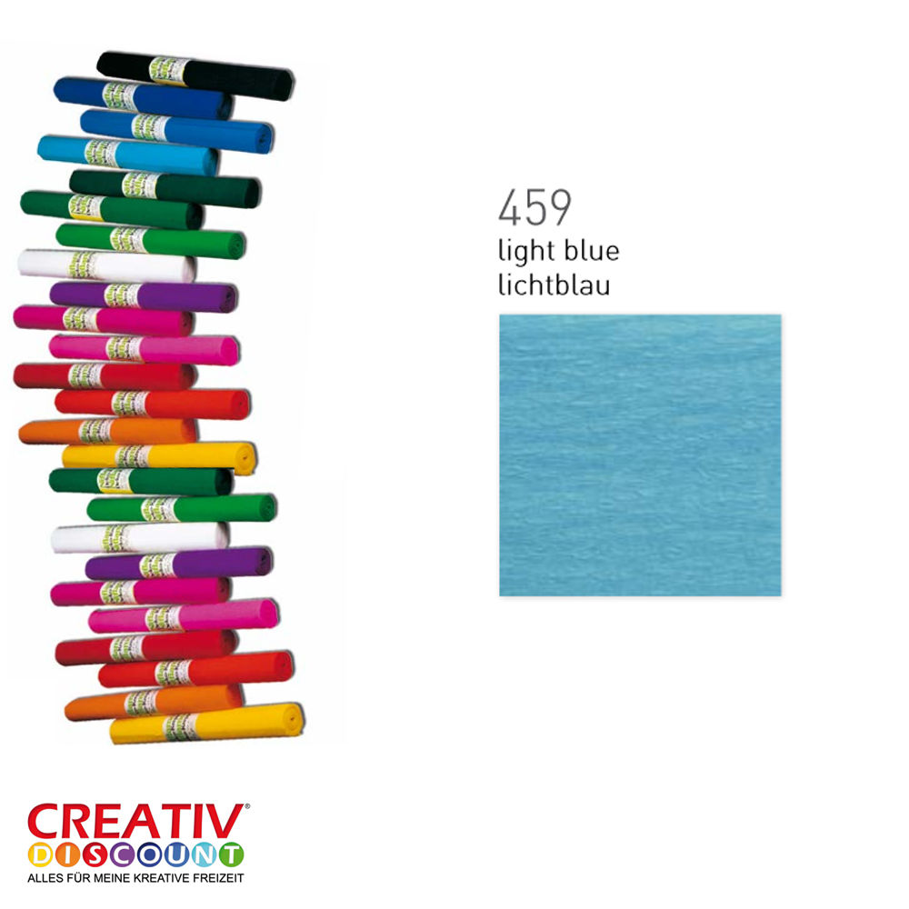 SALE Niflamo Krepp-Papier, 1 Rolle, 50cm x 10m, Lichtblau
