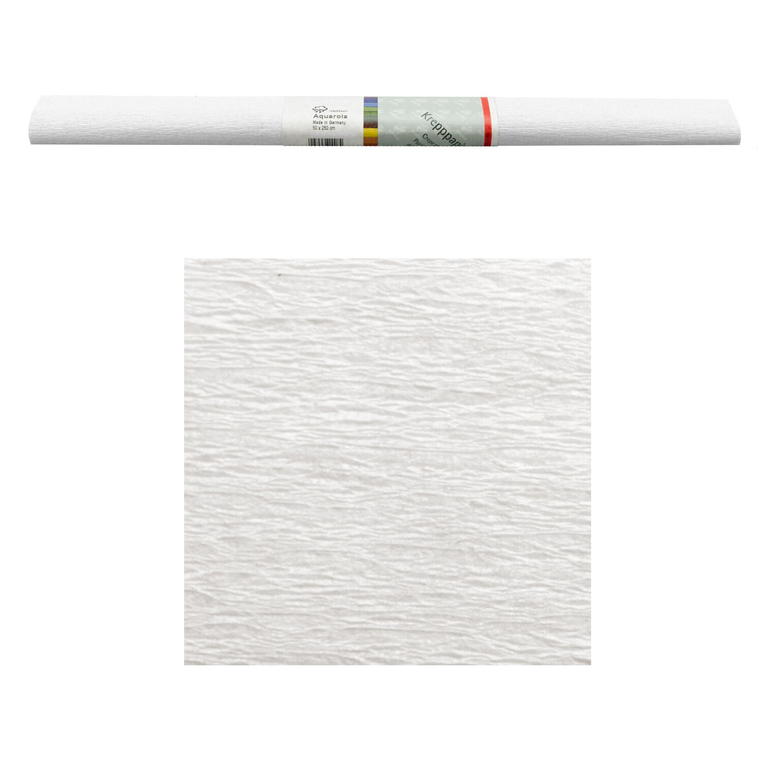 Aquarola Krepp-Papier, 1 Rolle, 50x250 cm, Weiß