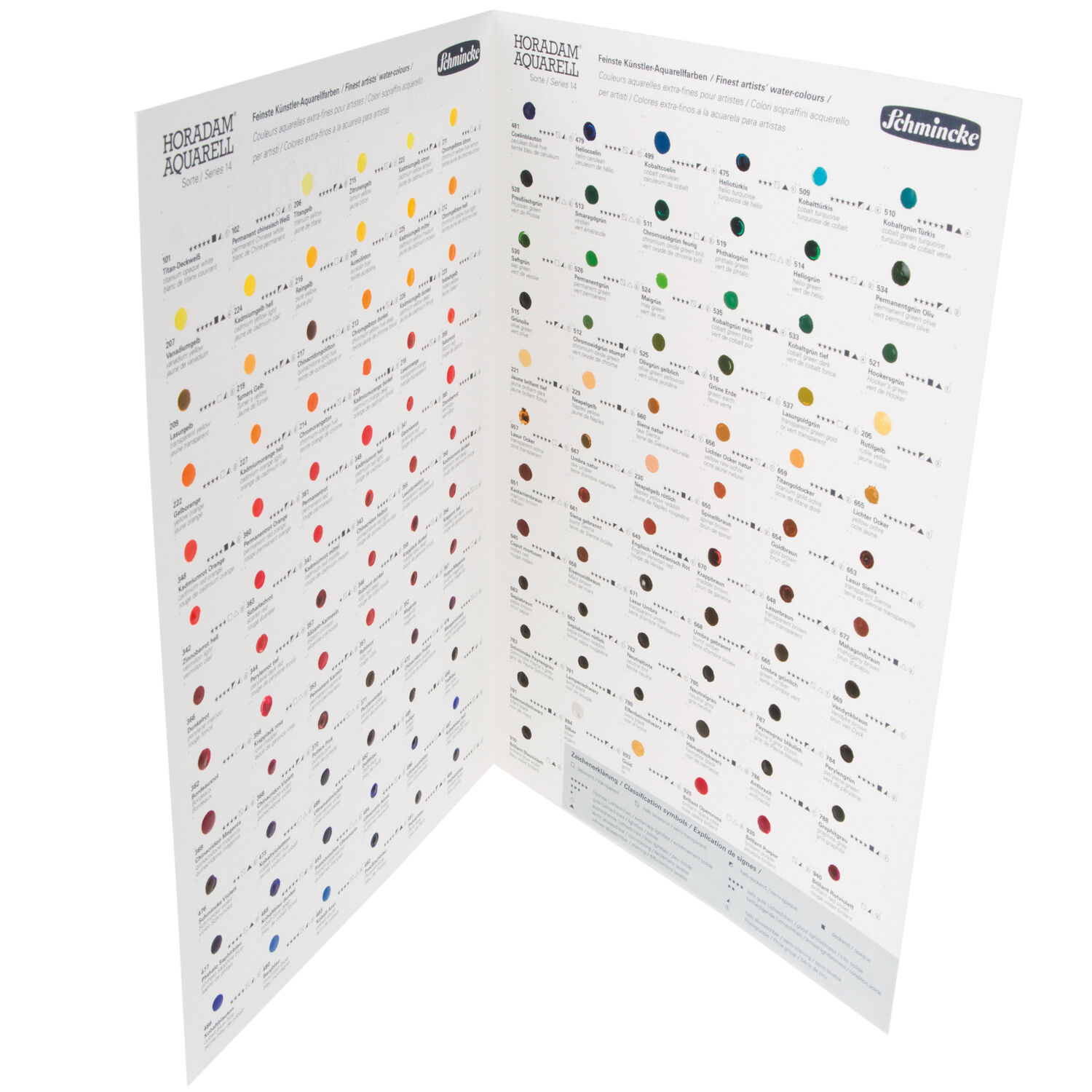 NEU Horadam Aquarell Standard Sortiment Farbkarte / Dot Card mit 140 Farbtönen