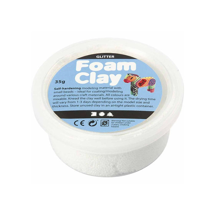 Foam Clay Modelliermasse 35g glitterweiß