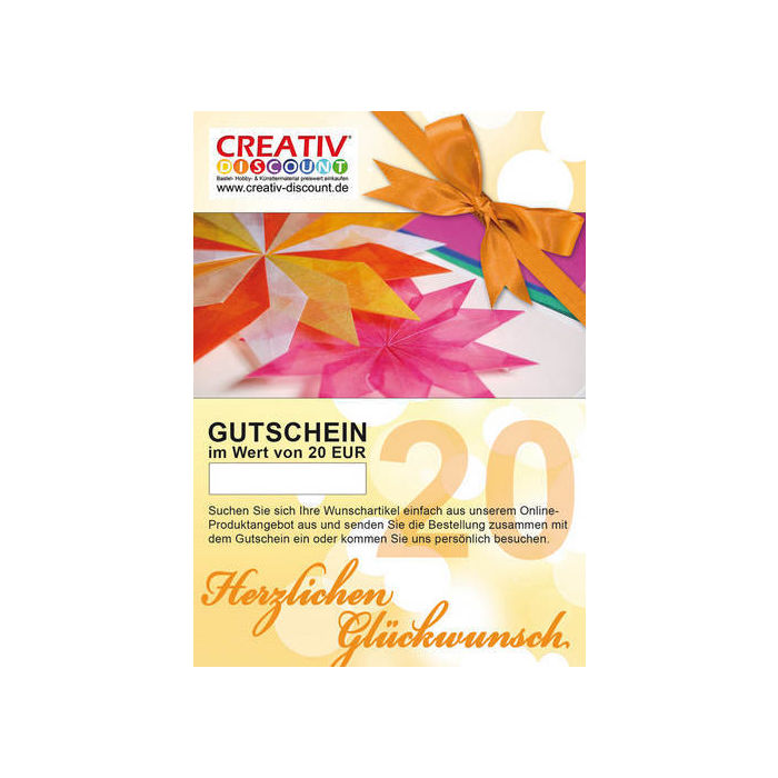 GUTSCHEIN Herzl. Glckwunsch Wert 20,00 EUR No.2