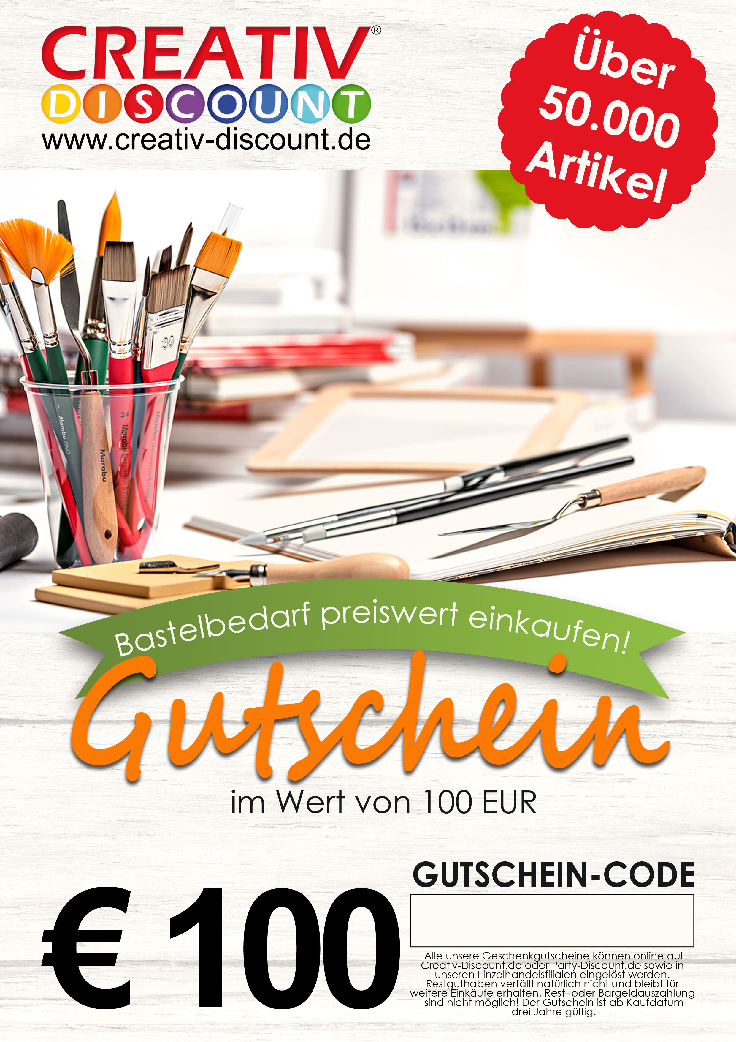 Geschenkgutschein nur ONLINE - Neutral - Wert 100,00 