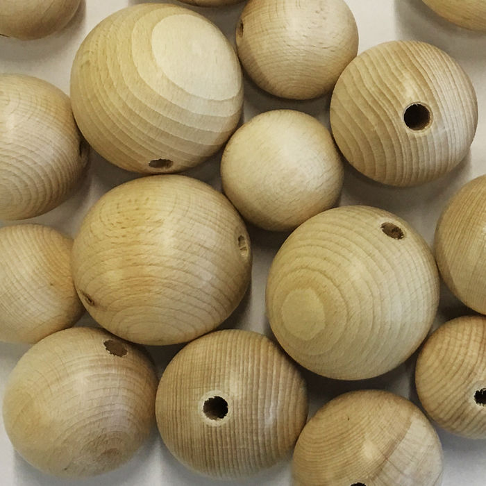 Sparpack Holzkugeln halbgebohrt, 20mm, 50 Stk.
