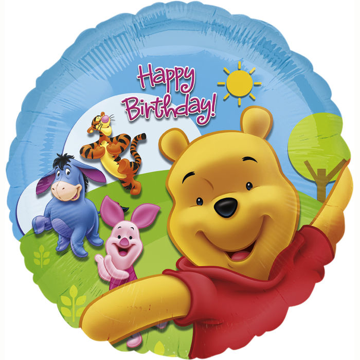 Folienballon Pooh & Friends B.day, 45 cm