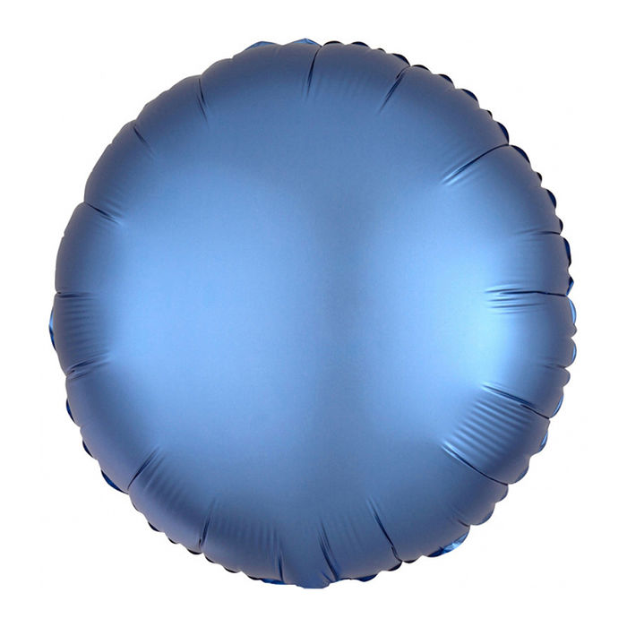 Folienballon Rund Satin Blau, ca. 45 cm