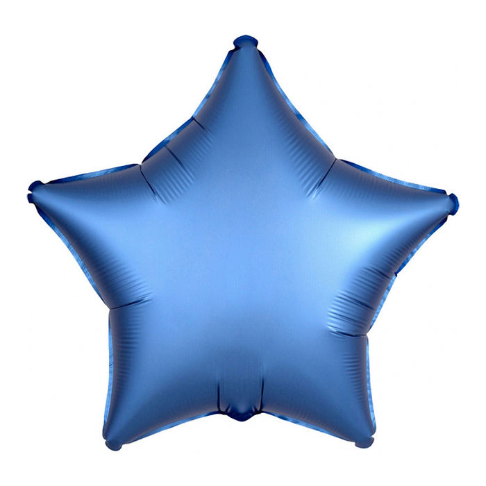 Folienballon Stern Satin Blau, ca. 45 cm