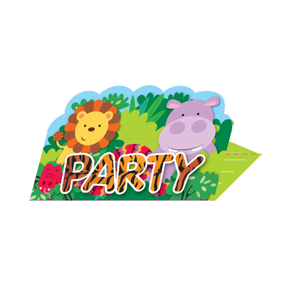 Einladungskarten Dschungel Party, 8 Stück