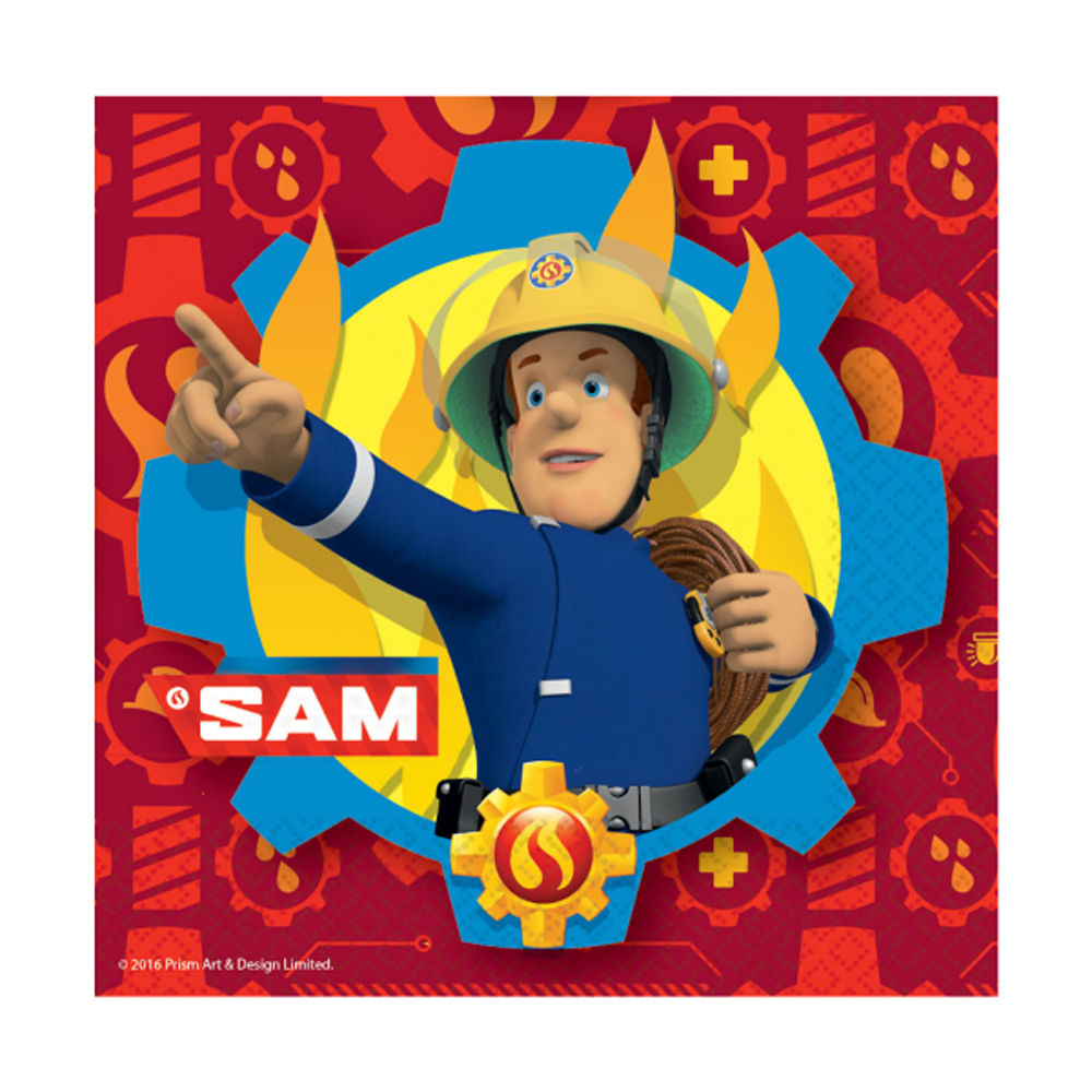Servietten Feuerwehrmann Sam, 33 cm, 20 Stück