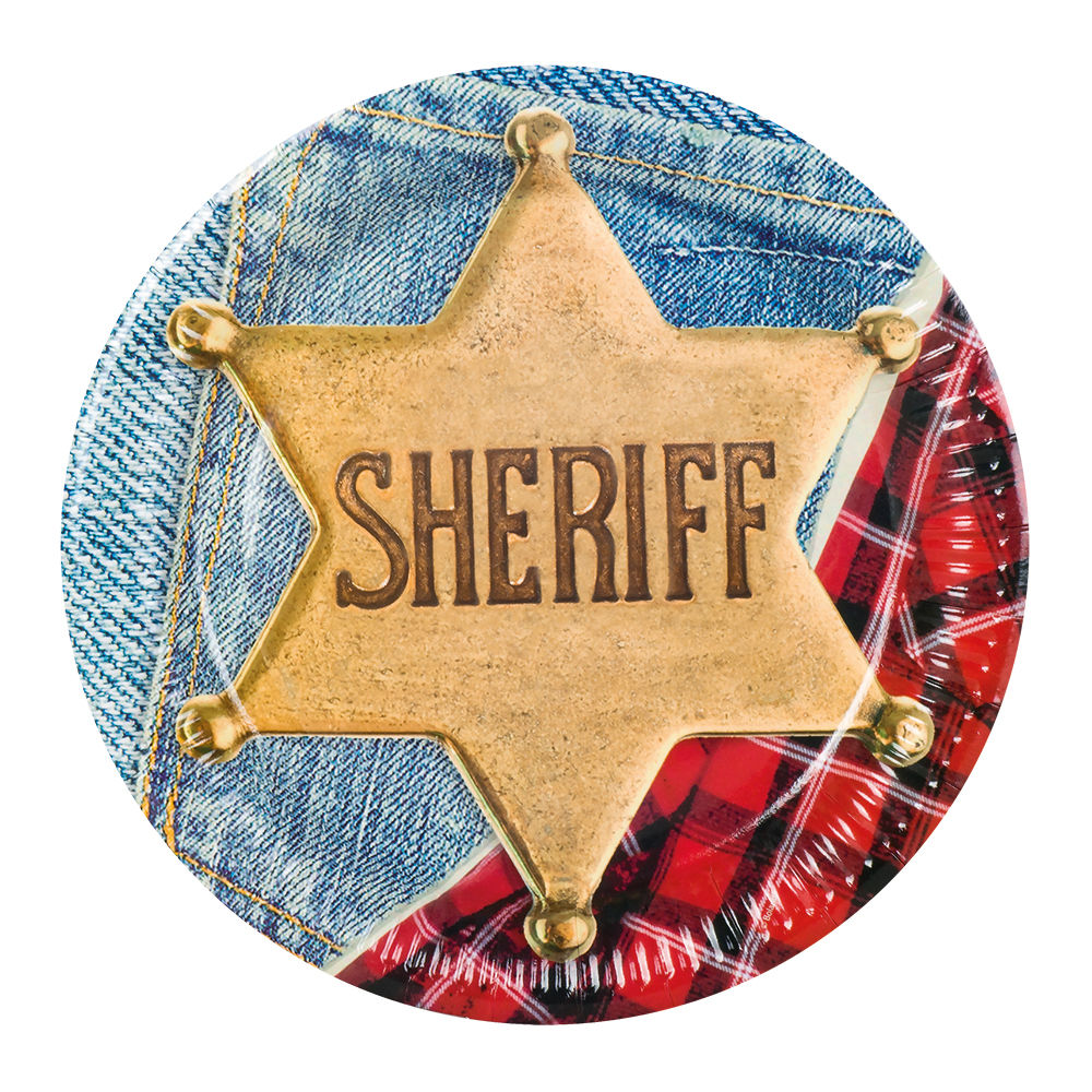 Teller Wild West Sheriff, Ø 23 cm, 6 Stück
