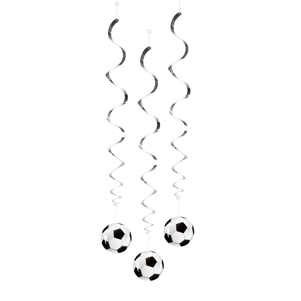 Deko-Swirls Fußball-Star, 3 Stück, ca. 85cm