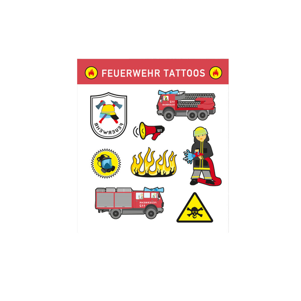 Tattoos Feuerwehr, 8 Stück