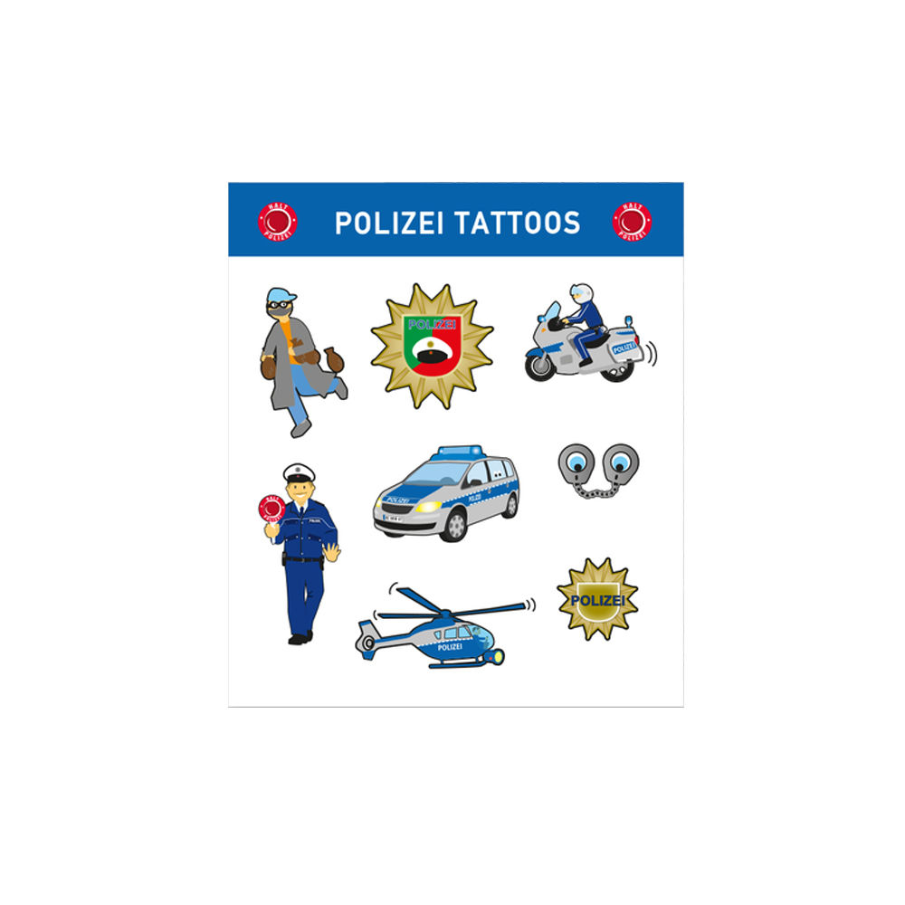 Tattoos Polizei, 8 Stück