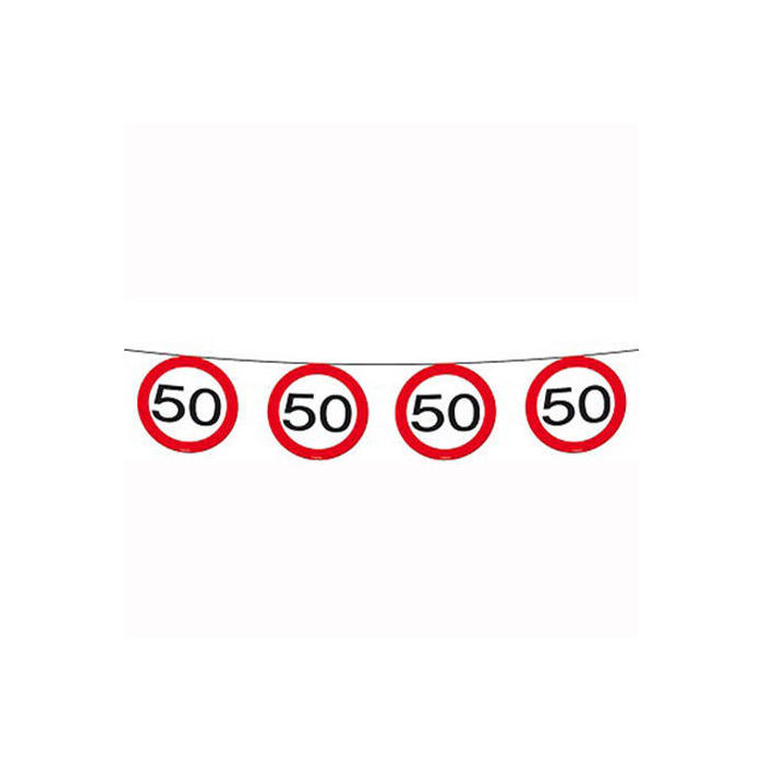 Schilder Girlande "50" zum 50.Geburtstag Party Dekoration 12m