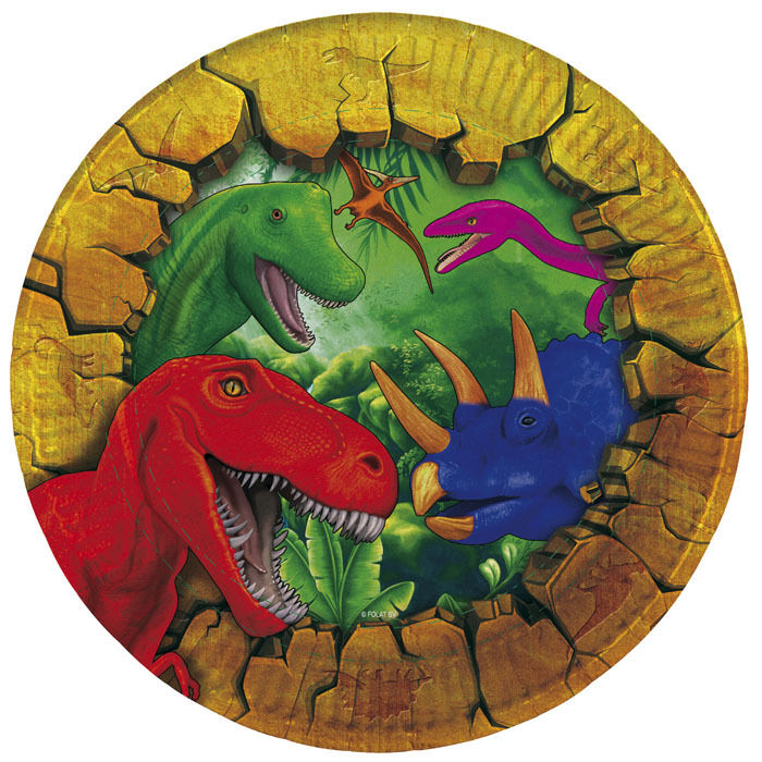Teller Dino Party, Ø 18 cm, 6 Stück