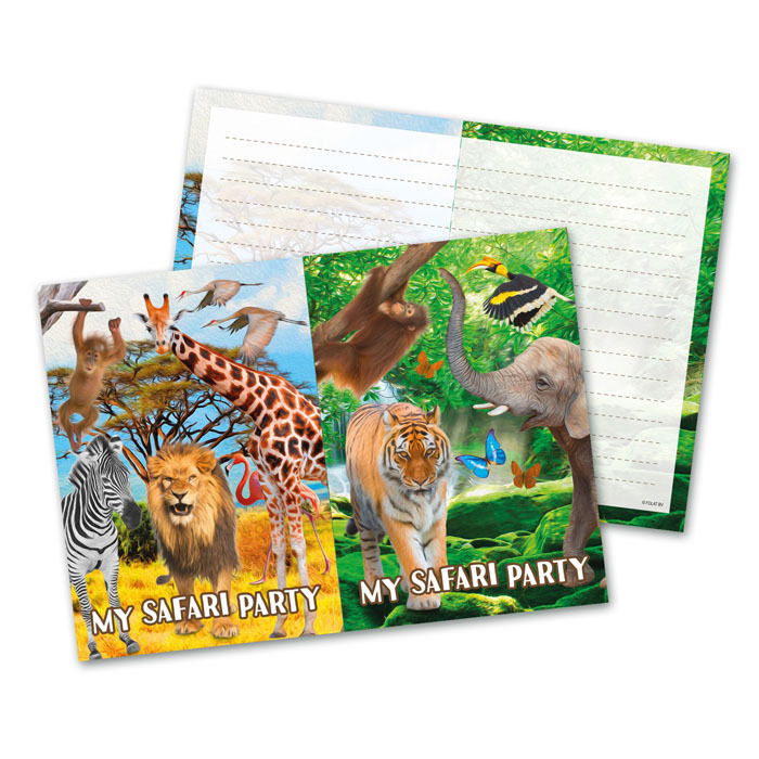 Einladungskarten Safari Party, 8 Stück