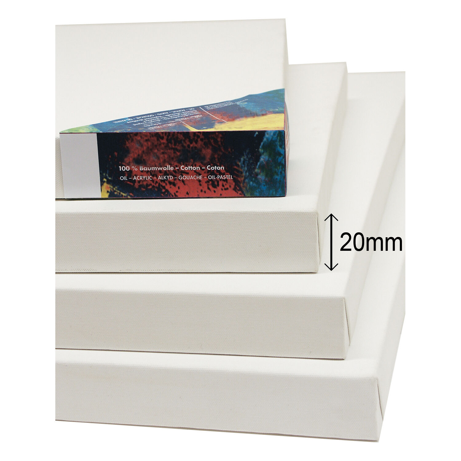NEU Cotton 400 Premium-Keilrahmen Professionell 20mm Leistenstärke, 20 x 30 cm - 2 Stück