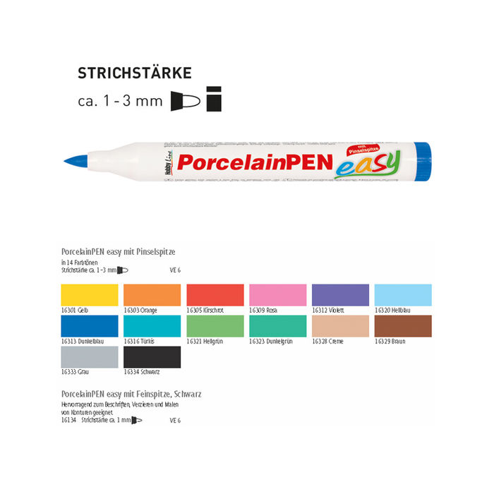 SALE Hobby Line PorcelainPEN easy, 1-3 mm, Gelb Bild 2