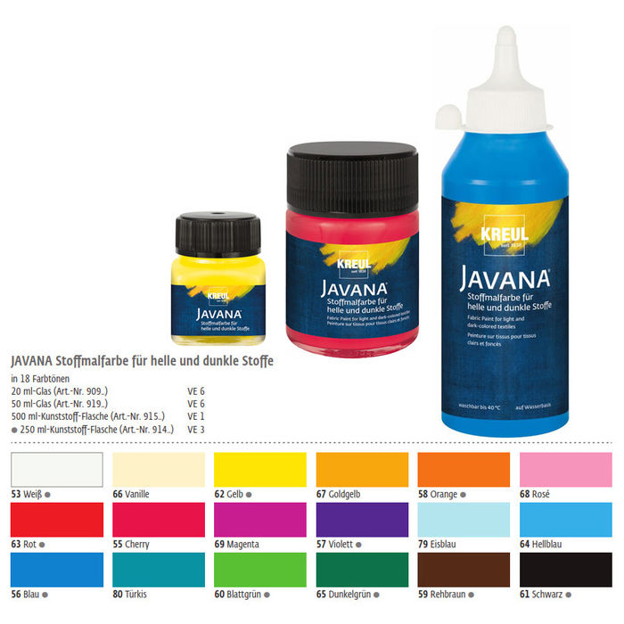 SALE Javana Tex OPAK Stoffmalfarbe, 20ml, Gelb Bild 2